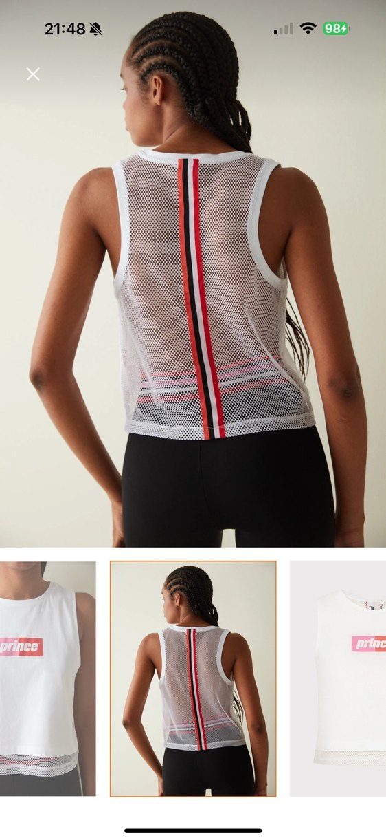 Beyaz Baskılı Kolsuz Mini Spor Üst - Görsel 4