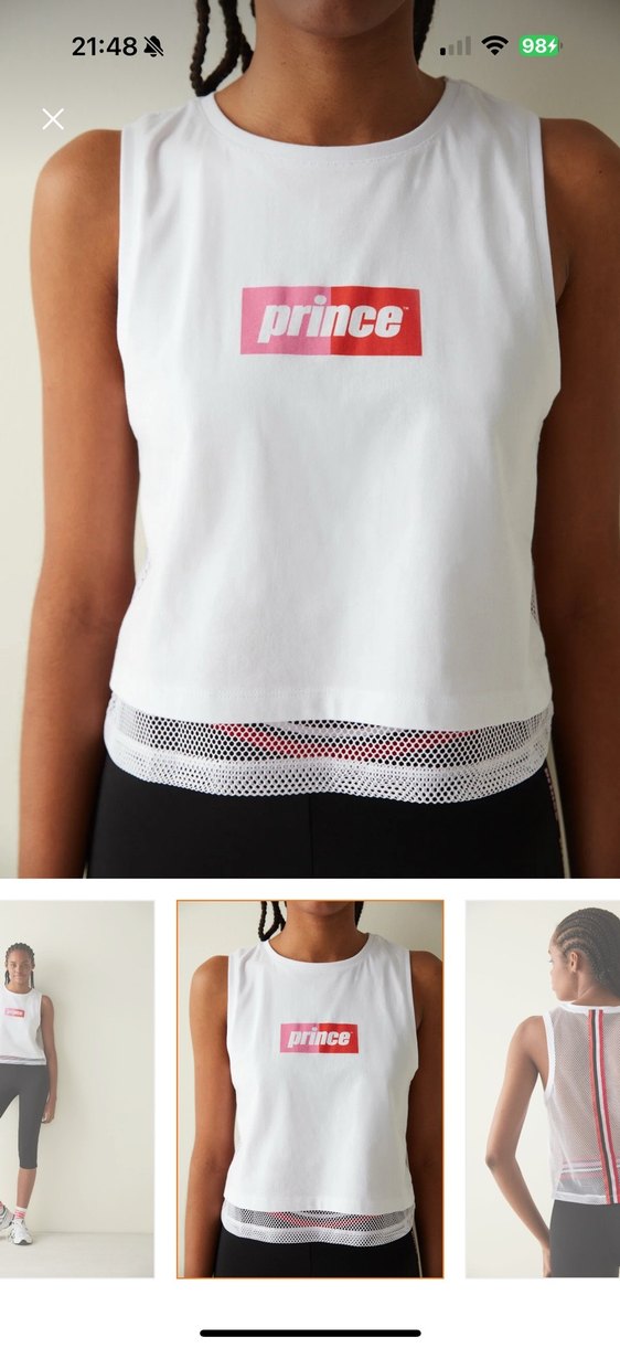 Beyaz Baskılı Kolsuz Mini Spor Üst - Görsel 3