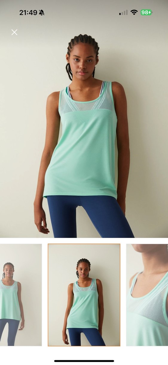 Turkuaz Kadın Atlet, Salaş ve Midi Boy - Görsel 2