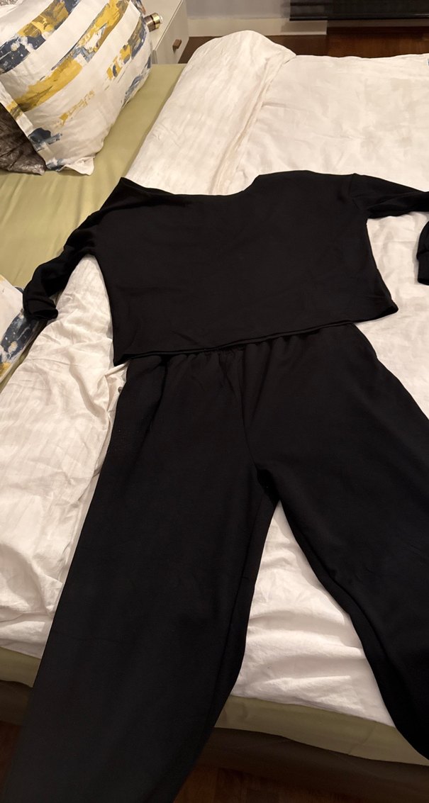 Siyah iki takım Uzun Kollu, Salaş Kesim - Görsel 2