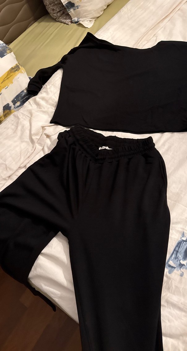 Siyah iki takım Uzun Kollu, Salaş Kesim - Görsel 5