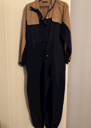 Kadın Kahverengi Uzun Kollu Bol Kesim Tulum - Görsel 8