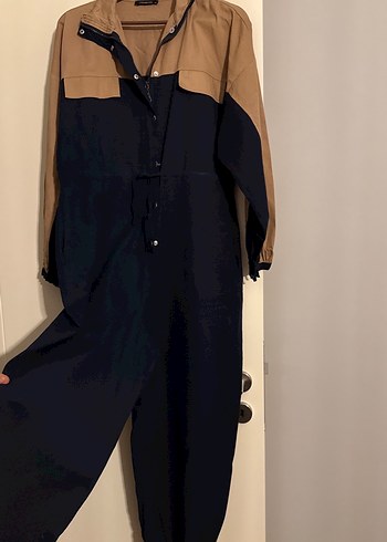 Kadın Kahverengi Uzun Kollu Bol Kesim Tulum - Görsel 6