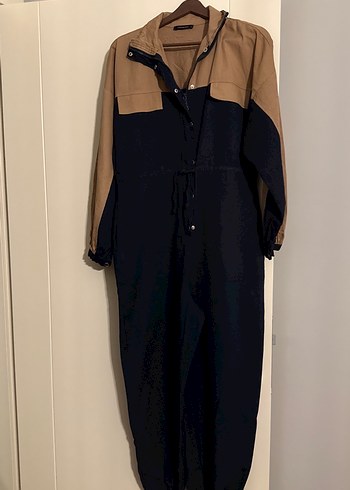 Kadın Kahverengi Uzun Kollu Bol Kesim Tulum - Görsel 3