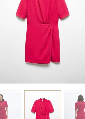 Bordo Kısa Drapeli Mini Elbise - Görsel 6