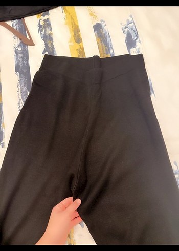 Siyah Kadın Midi Kumaş Pantolon - Görsel 3