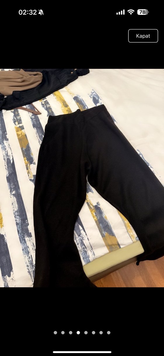 Siyah Kadın Midi Kumaş Pantolon - Görsel 4