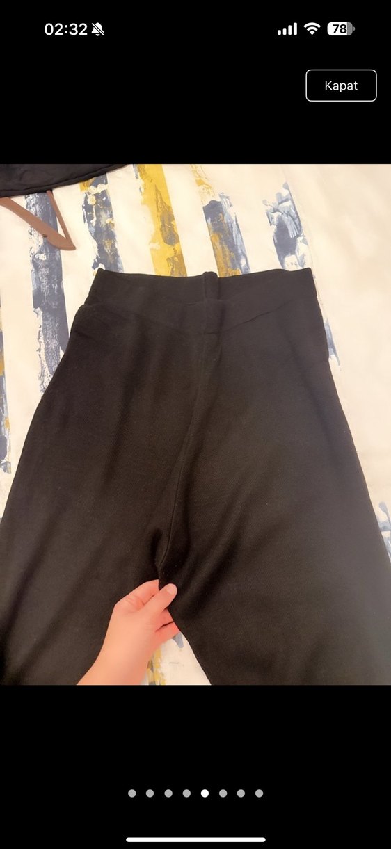 Siyah Kadın Midi Kumaş Pantolon - Görsel 3