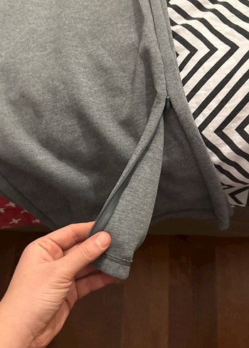 Gri  Rahat Fermuarlı Eşofman - Görsel 4