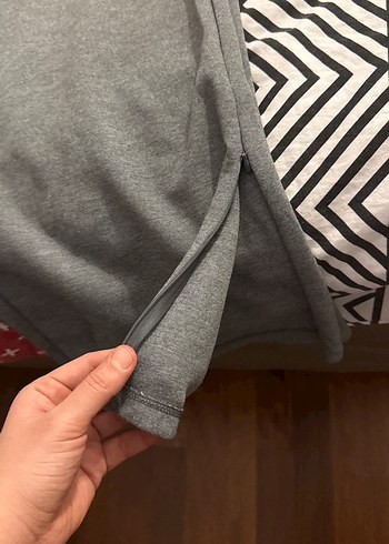 Gri  Rahat Fermuarlı Eşofman - Görsel 5