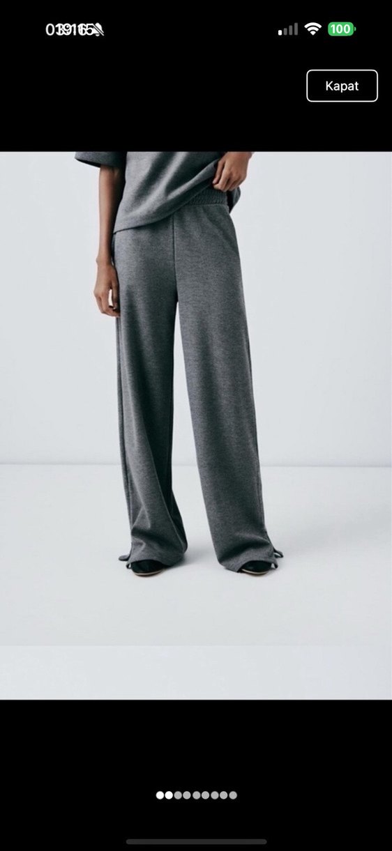 Gri  Rahat Fermuarlı Eşofman - Görsel 2