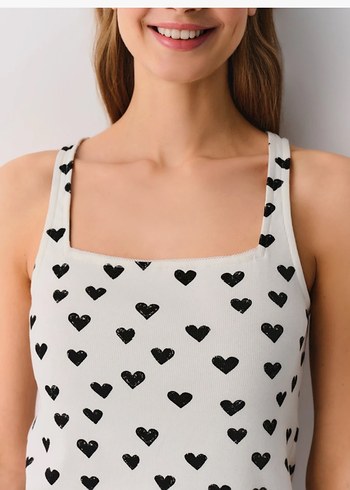 Kadın Siyah Midi Pijama takımı - Görsel 3