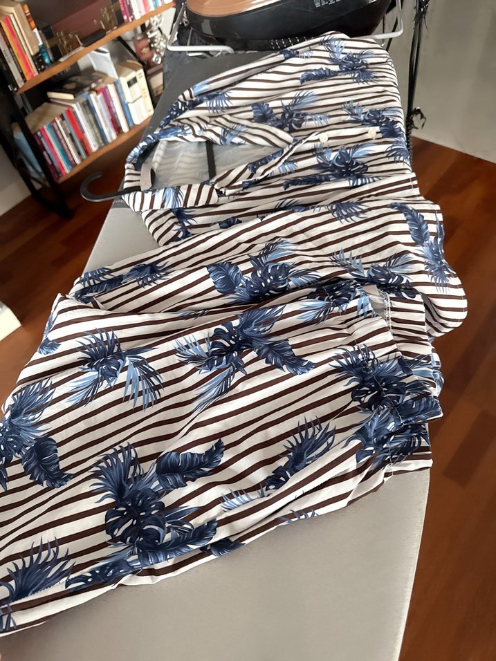 Mavi Desenli Kısa Pijama Takımı - Görsel 4