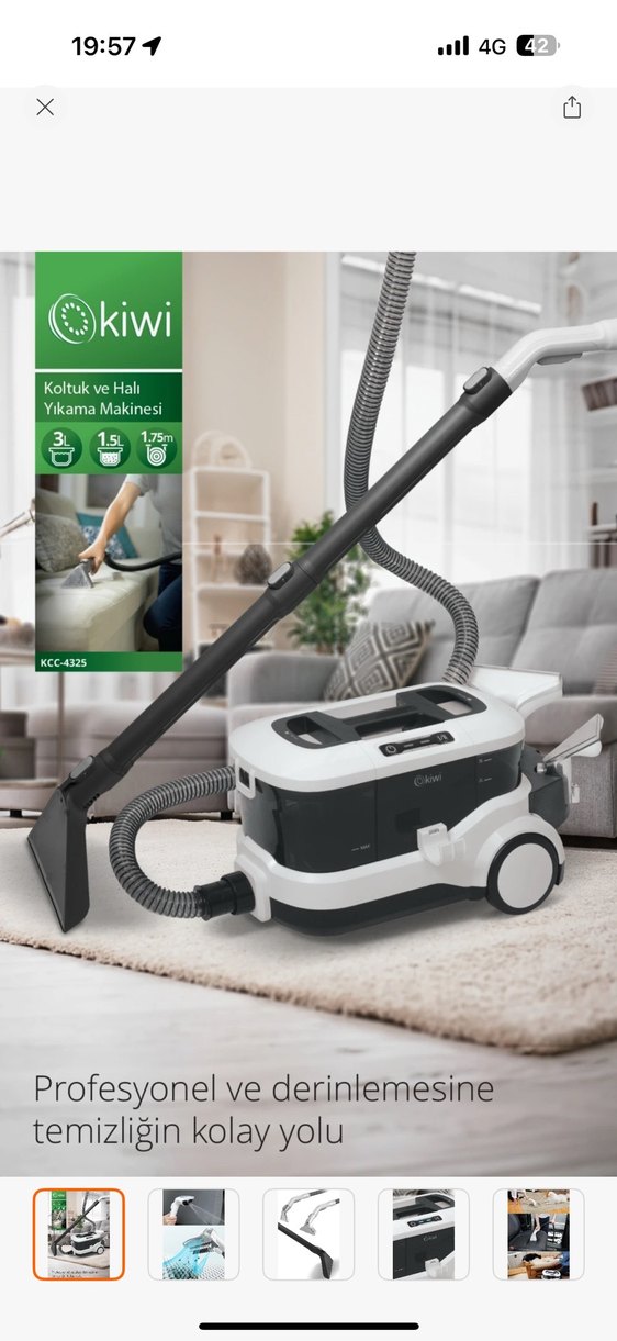 Kiwi KCC-4325 Koltuk ve Halı Yıkama Makinesi Beyaz - Görsel 4