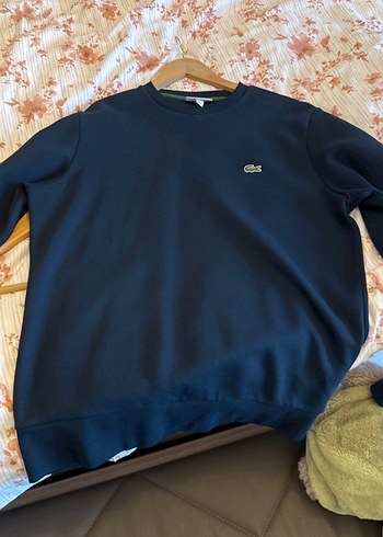 Lacoste Lacivert Bisiklet Yaka Sweatshirt