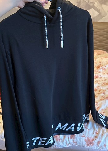 Mavi Jeans Siyah Oversize Kapusonlu Sweatshirt