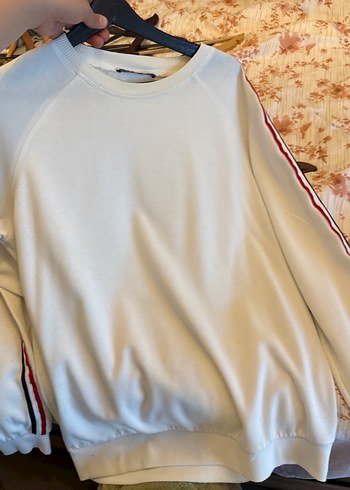 Diğer Ekru Bisiklet Yaka Rahat Sweatshirt