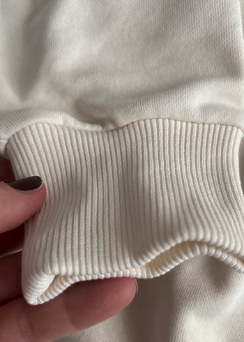 m Beden yeşil Renk Baskılı Salaş Kadın Sweatshirt - krem