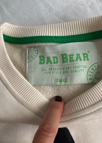 m Beden Baskılı Salaş Kadın Sweatshirt - krem