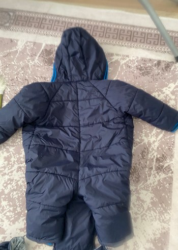 Kapüşonlu Koyu Mavi Bebek Tulum - Görsel 3