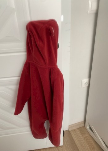 Kırmızı Fermuarlı Bebek Tulumu - Görsel 4