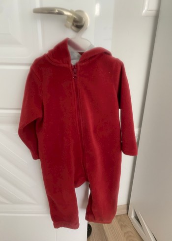 Kırmızı Fermuarlı Bebek Tulumu - Görsel 2