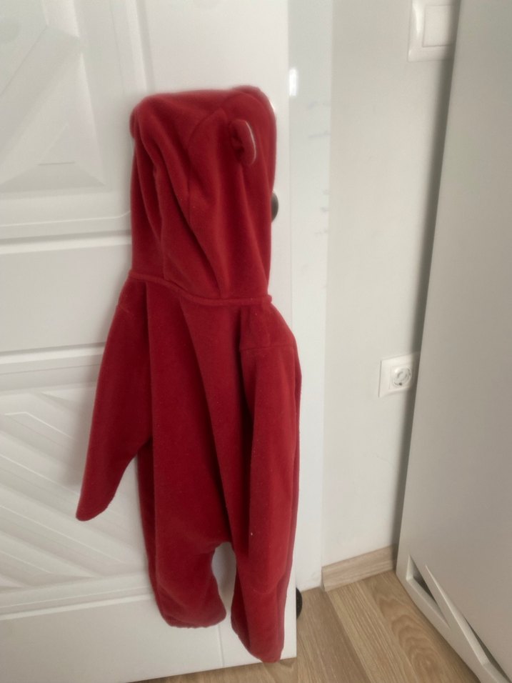 Kırmızı Fermuarlı Bebek Tulumu - Görsel 4