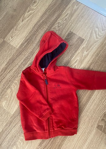 Kapüşonlu Kırmızı Erkek Çocuk Mont - Görsel 3