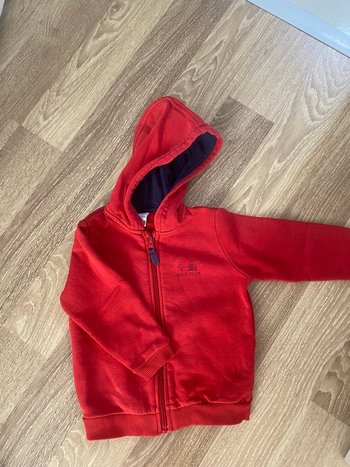 Kapüşonlu Kırmızı Erkek Çocuk Mont - Görsel 3