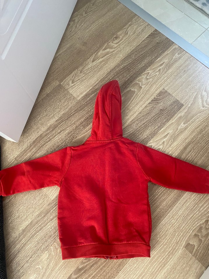 Kapüşonlu Kırmızı Erkek Çocuk Mont - Görsel 4