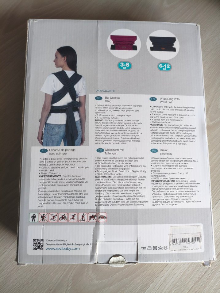 Sevi Bebe Bel Destekli Bebek Sling Mavi - Görsel 4