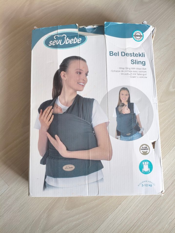 Sevi Bebe Bel Destekli Bebek Sling Mavi - Görsel 3