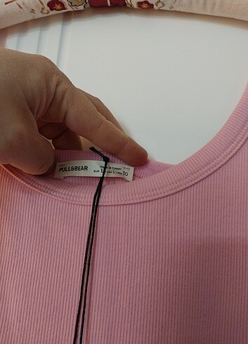 Pull and Bear Kolsuz pembe elbise 