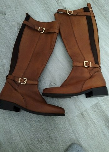 Kahverengi Tokalı Deri Dizüstü Bot - Görsel 5