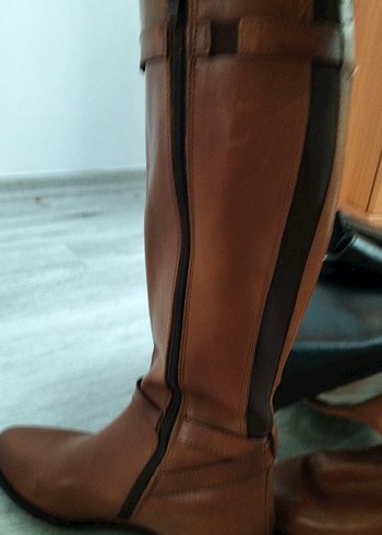 Kahverengi Tokalı Deri Dizüstü Bot - Görsel 4