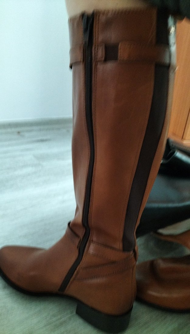 Kahverengi Tokalı Deri Dizüstü Bot - Görsel 4