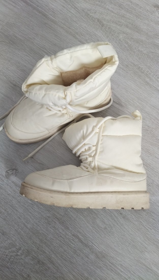 Beyaz Bağcıklı Kadın Stiletto Bot - Görsel 3