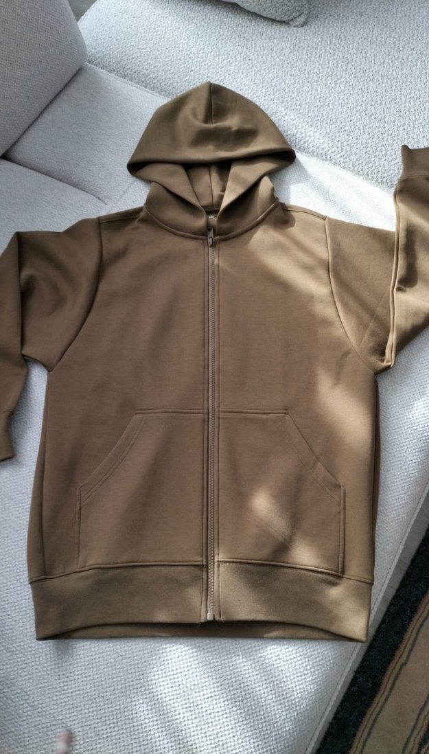 Kahverengi Kapüşonlu Fermuarlı Sweatshirt - Görsel 2