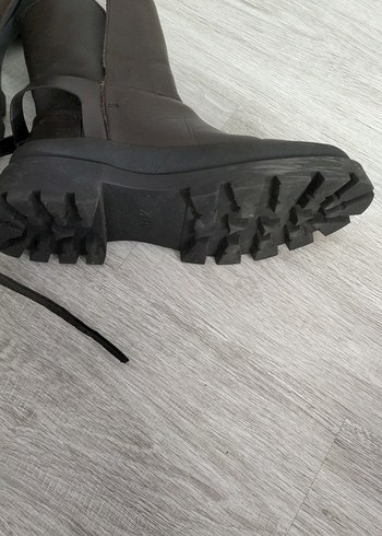 Kahverengi Deri Tokalı Biker Kadın Bot - Görsel 4