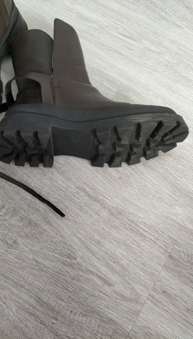 Kahverengi Deri Tokalı Biker Kadın Bot - Görsel 4