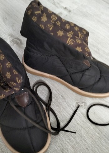 Kahverengi Kürklü Kadın Dolgu Topuk Bot - Görsel 4