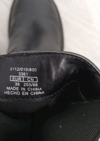 Kadın Siyah Deri Blok Topuklu Bot - Görsel 5