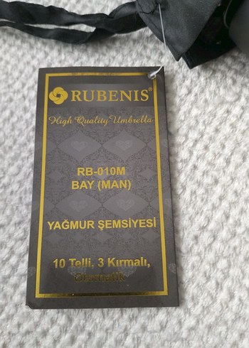 Erkek Siyah Katlanabilir Kemerli Şemsiye - Görsel 2