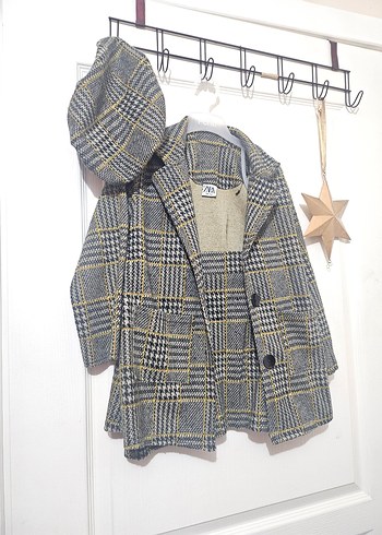 Gri Ekose Desenli Erkek Çocuk Yün Kaban - Görsel 10