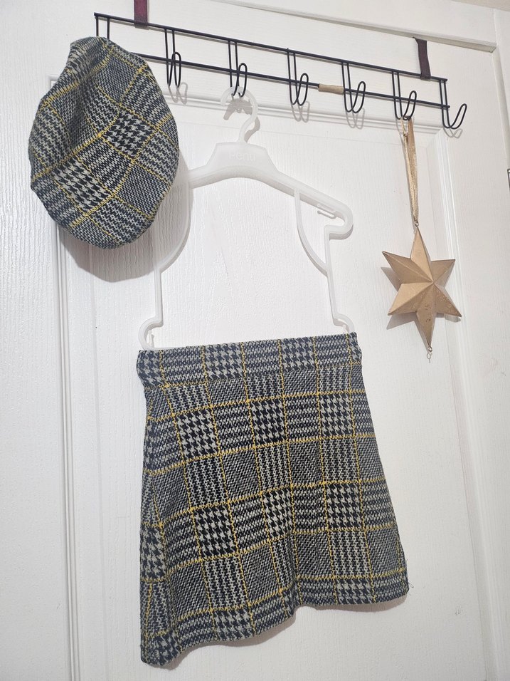 Gri Ekose Desenli Erkek Çocuk Yün Kaban - Görsel 4