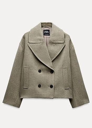 Zara Kısa Çift Düğmeli Kaban