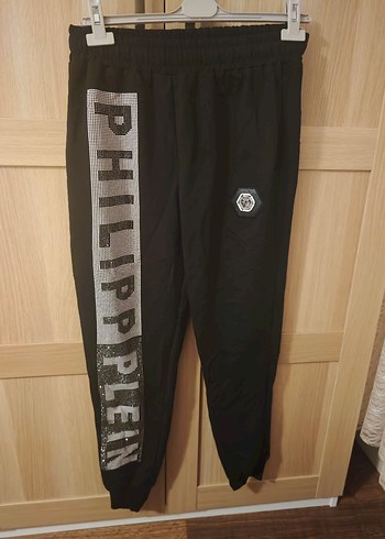 Philipp Plein Siyah Baskılı Taş işlemeli Erkek Eşofman Altı