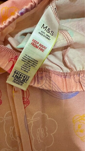 M&S 2-3 yaş Kız Çocuk Pijama Takımı - Görsel 6