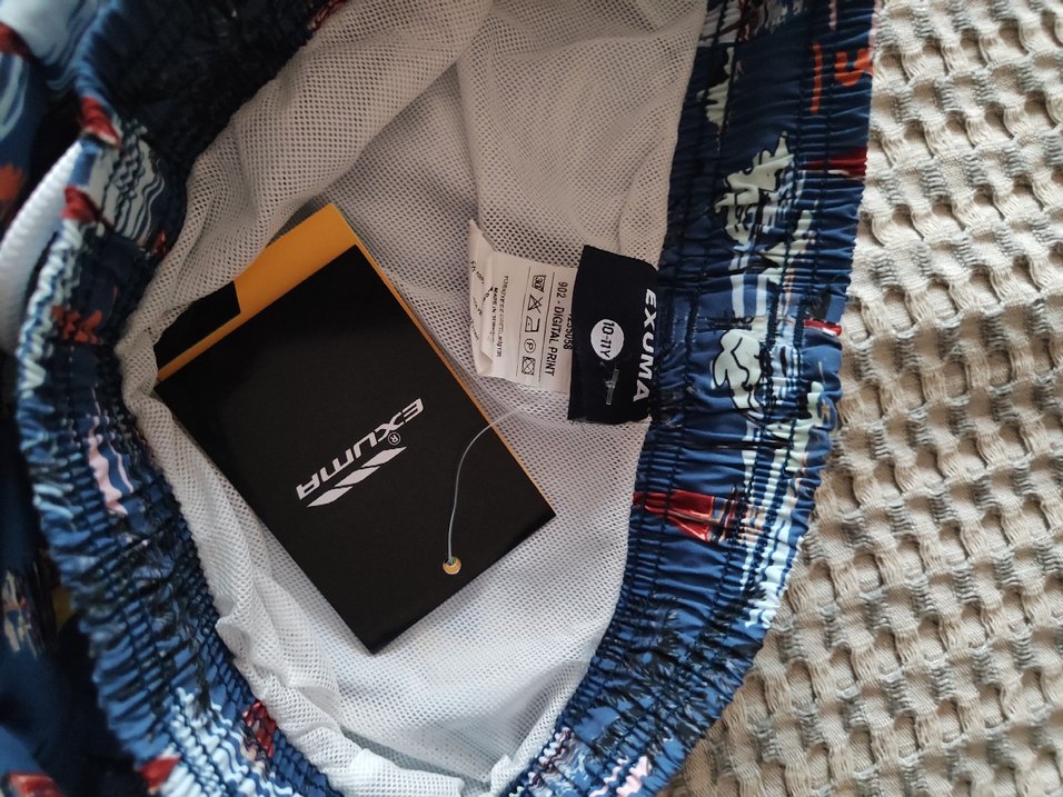 Exuma.Erkek Mavi Desenli Şort Mayo. 10-11 yaş - Görsel 2