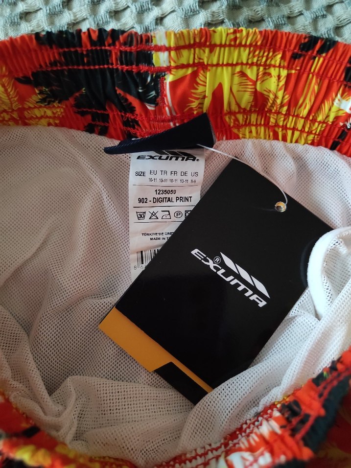 Exuma. Erkek Çocuk Renkli Palmiye Desenli Deniz Şortu 10-11yaş - Görsel 2